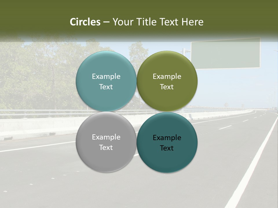 A Highway With A Green Sign On The Side Of It PowerPoint Template