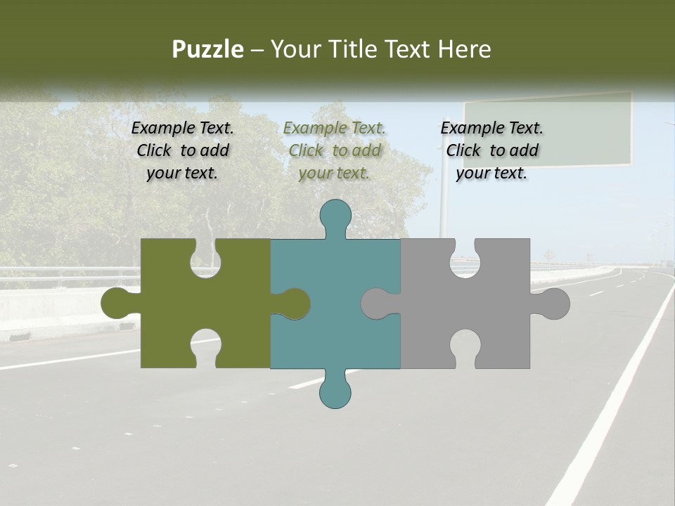 A Highway With A Green Sign On The Side Of It PowerPoint Template