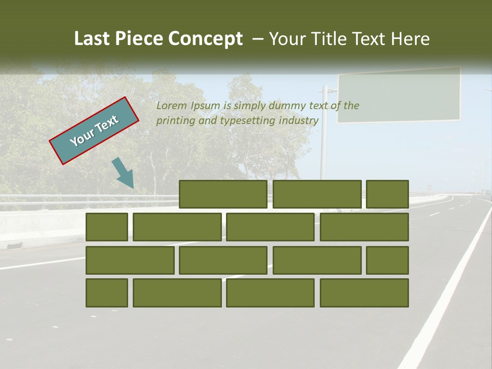 A Highway With A Green Sign On The Side Of It PowerPoint Template