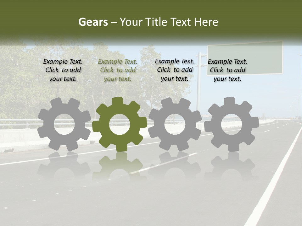 A Highway With A Green Sign On The Side Of It PowerPoint Template