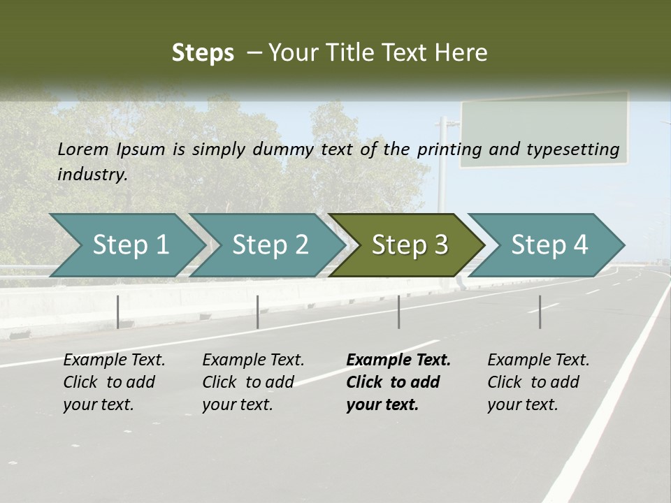 A Highway With A Green Sign On The Side Of It PowerPoint Template