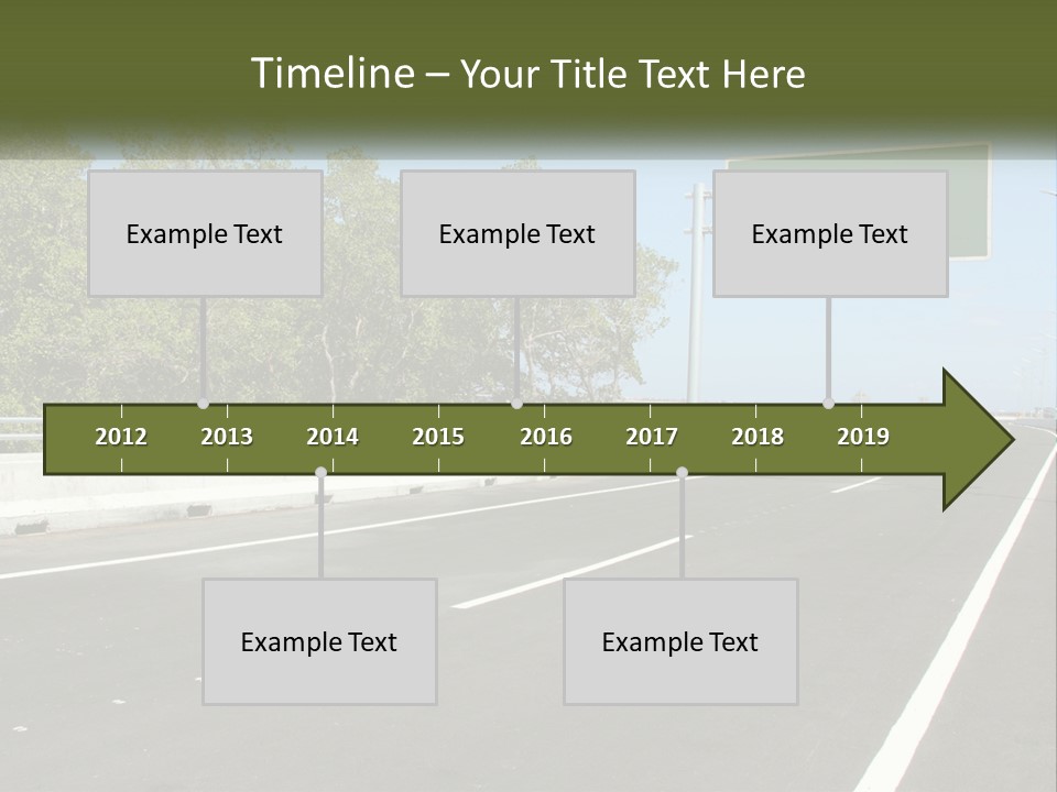 A Highway With A Green Sign On The Side Of It PowerPoint Template