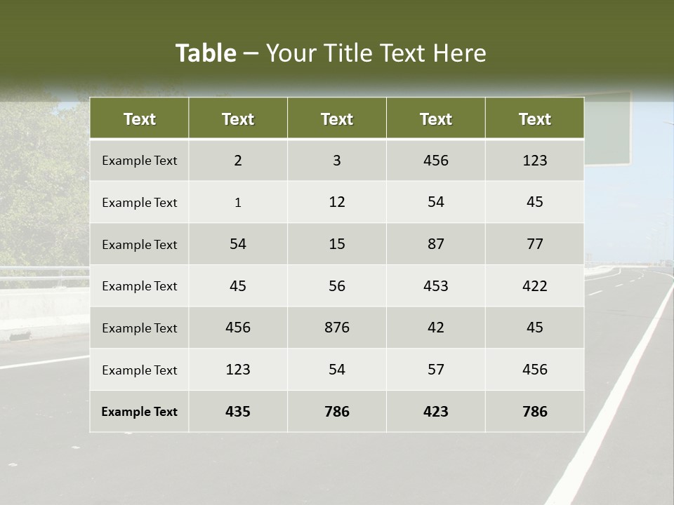 A Highway With A Green Sign On The Side Of It PowerPoint Template