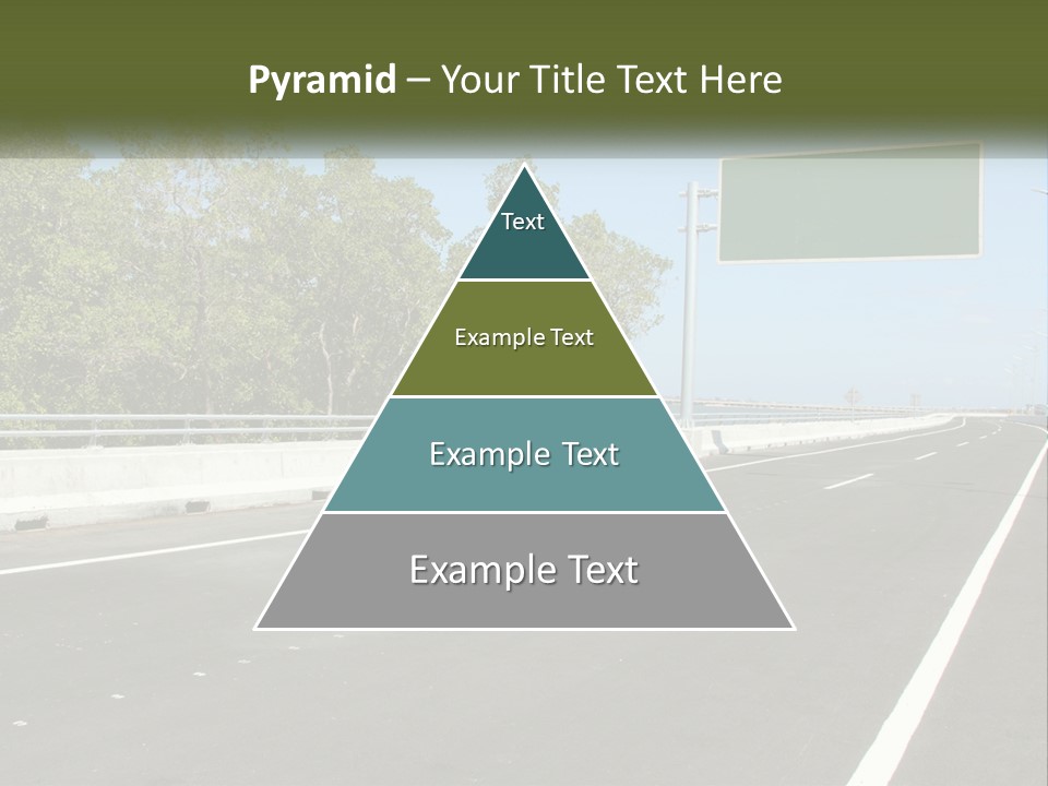 A Highway With A Green Sign On The Side Of It PowerPoint Template