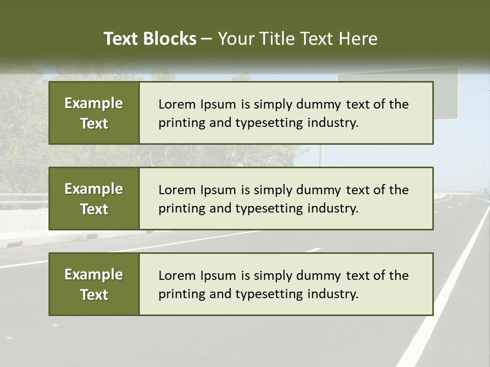 A Highway With A Green Sign On The Side Of It PowerPoint Template
