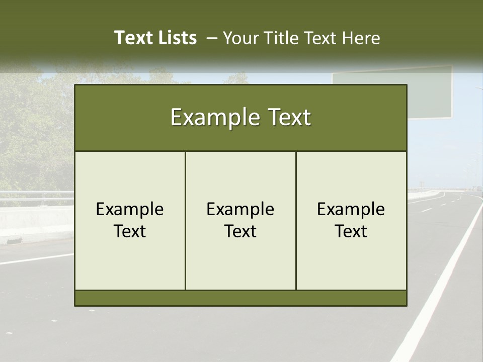 A Highway With A Green Sign On The Side Of It PowerPoint Template