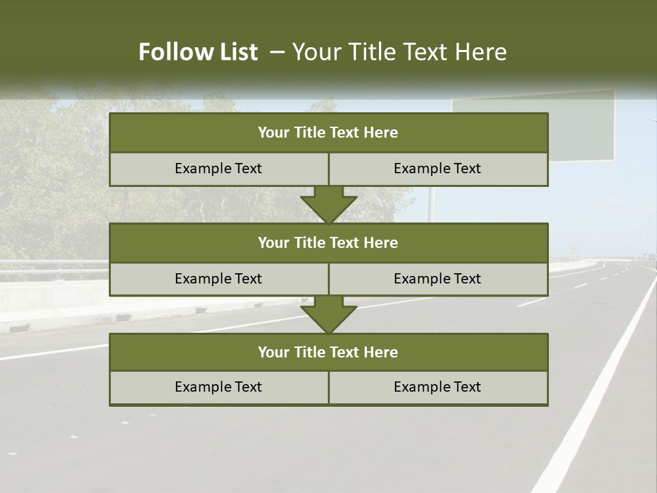 A Highway With A Green Sign On The Side Of It PowerPoint Template