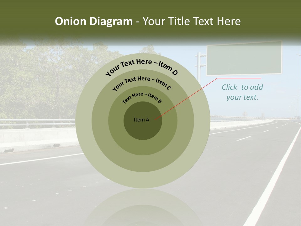 A Highway With A Green Sign On The Side Of It PowerPoint Template