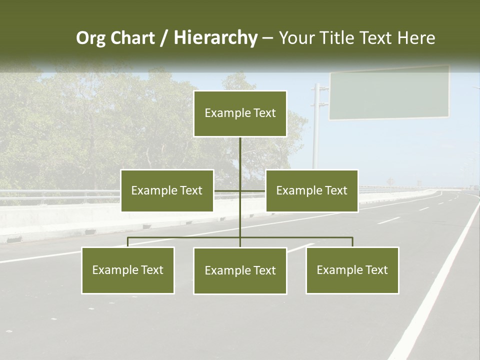 A Highway With A Green Sign On The Side Of It PowerPoint Template
