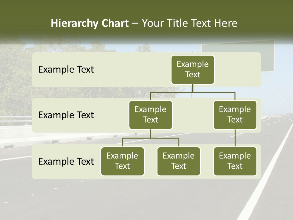 A Highway With A Green Sign On The Side Of It PowerPoint Template