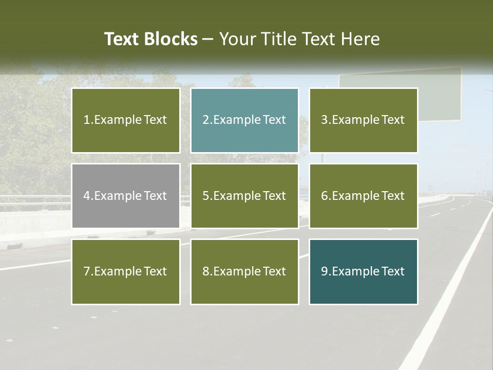 A Highway With A Green Sign On The Side Of It PowerPoint Template
