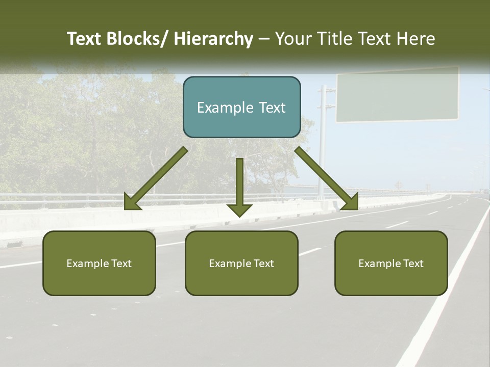 A Highway With A Green Sign On The Side Of It PowerPoint Template