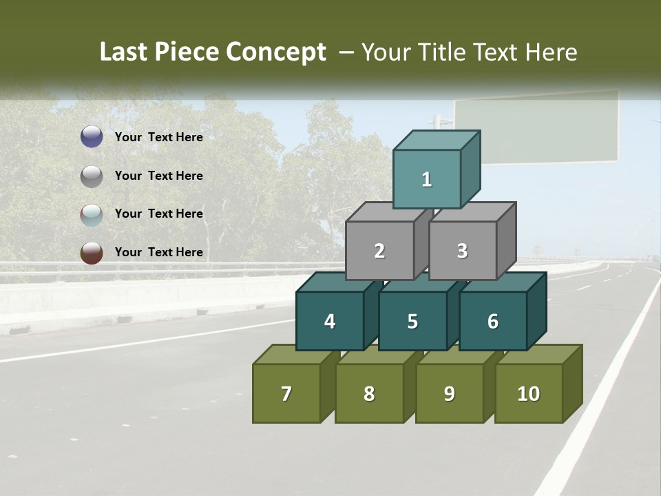 A Highway With A Green Sign On The Side Of It PowerPoint Template