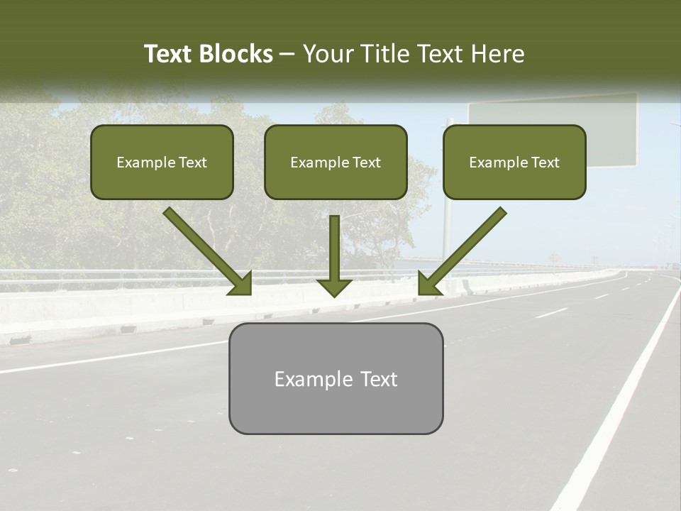 A Highway With A Green Sign On The Side Of It PowerPoint Template