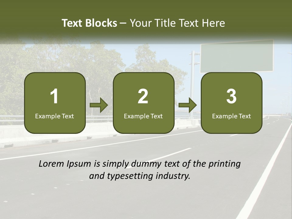 A Highway With A Green Sign On The Side Of It PowerPoint Template