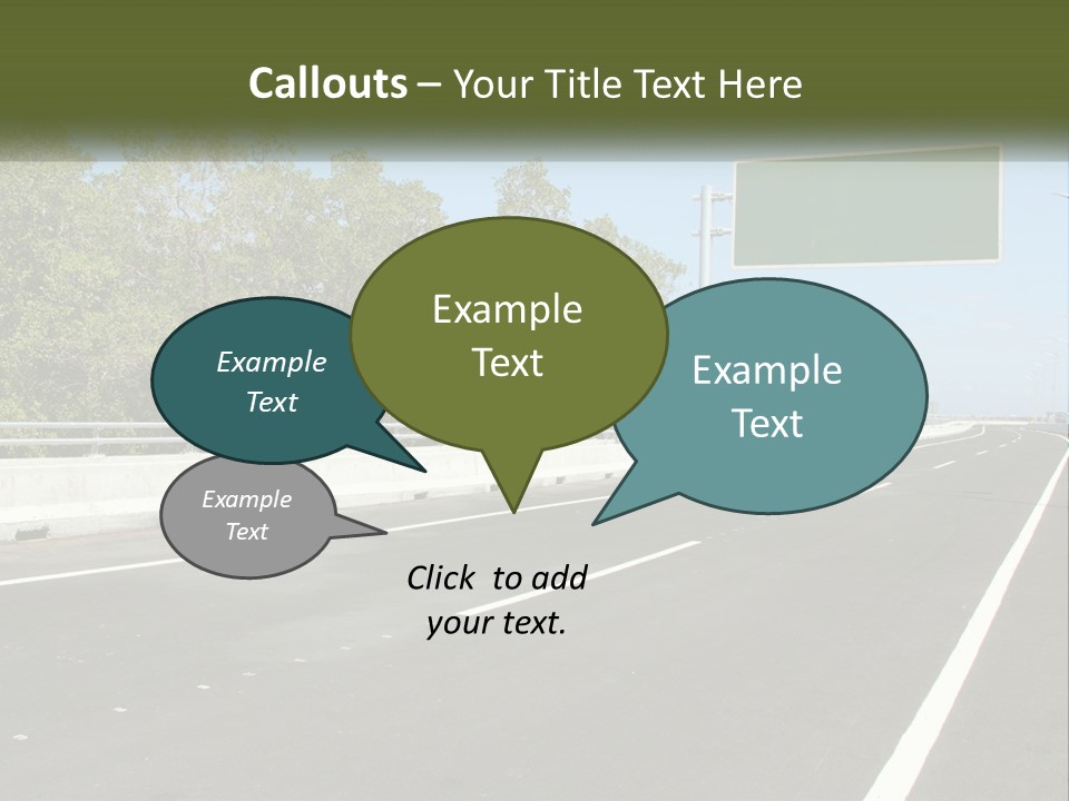 A Highway With A Green Sign On The Side Of It PowerPoint Template