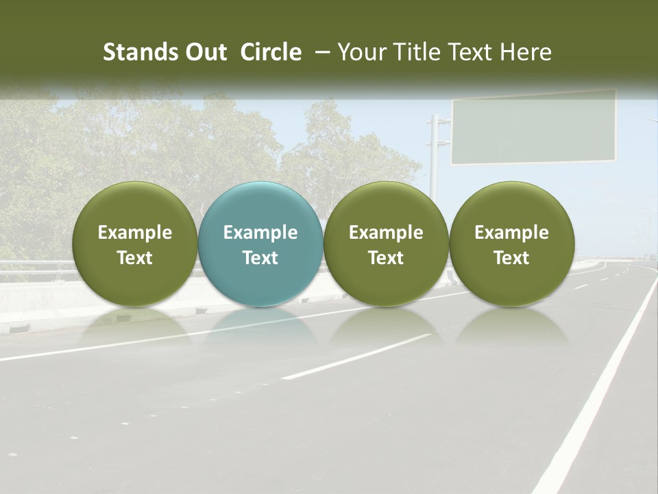 A Highway With A Green Sign On The Side Of It PowerPoint Template