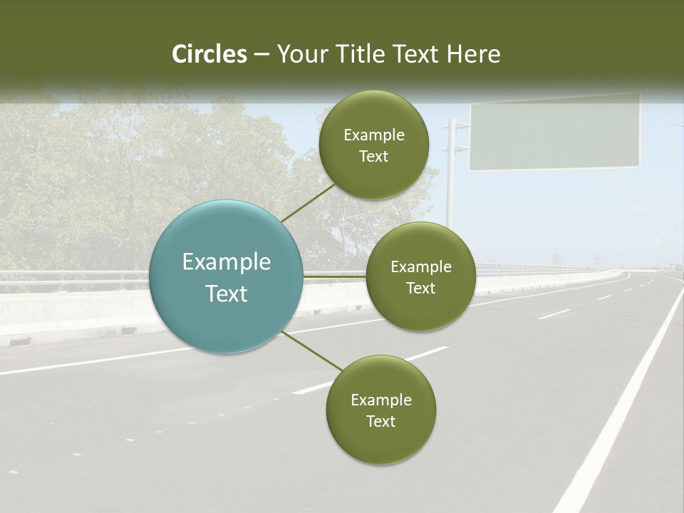 A Highway With A Green Sign On The Side Of It PowerPoint Template