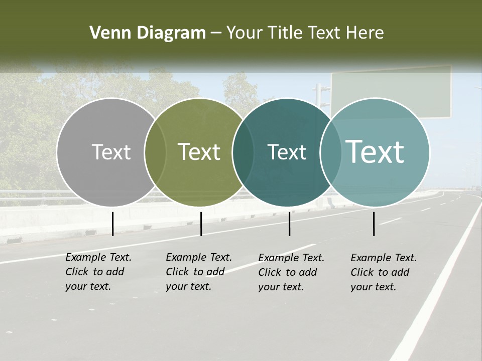 A Highway With A Green Sign On The Side Of It PowerPoint Template