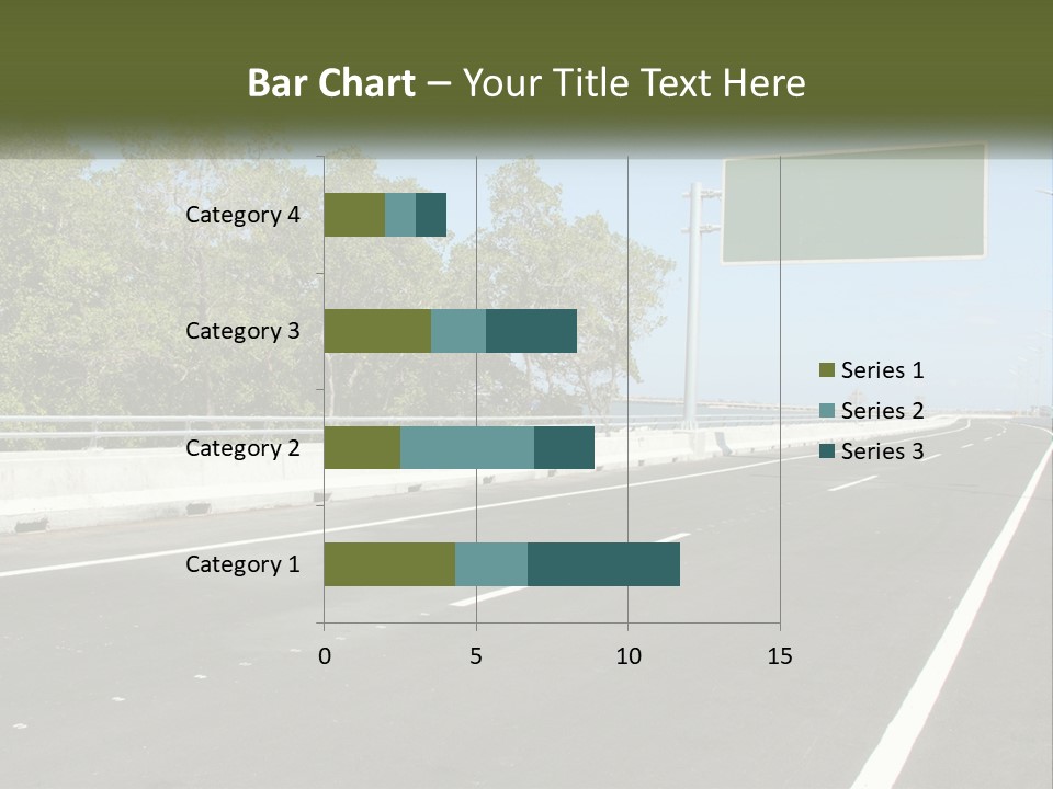 A Highway With A Green Sign On The Side Of It PowerPoint Template