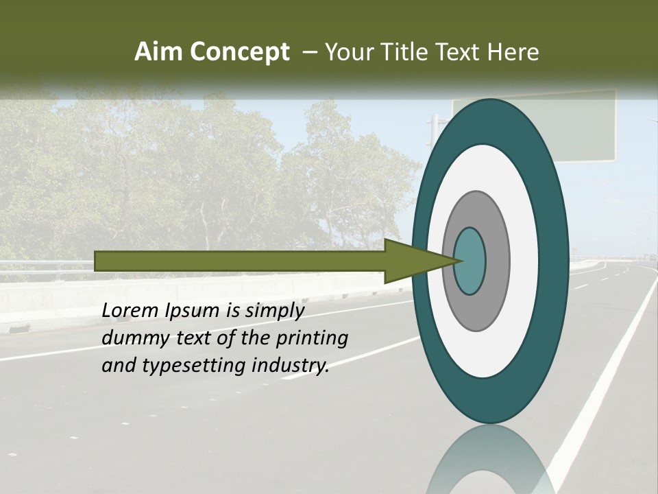 A Highway With A Green Sign On The Side Of It PowerPoint Template