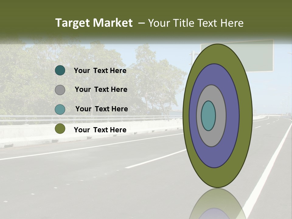 A Highway With A Green Sign On The Side Of It PowerPoint Template