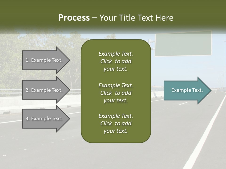 A Highway With A Green Sign On The Side Of It PowerPoint Template