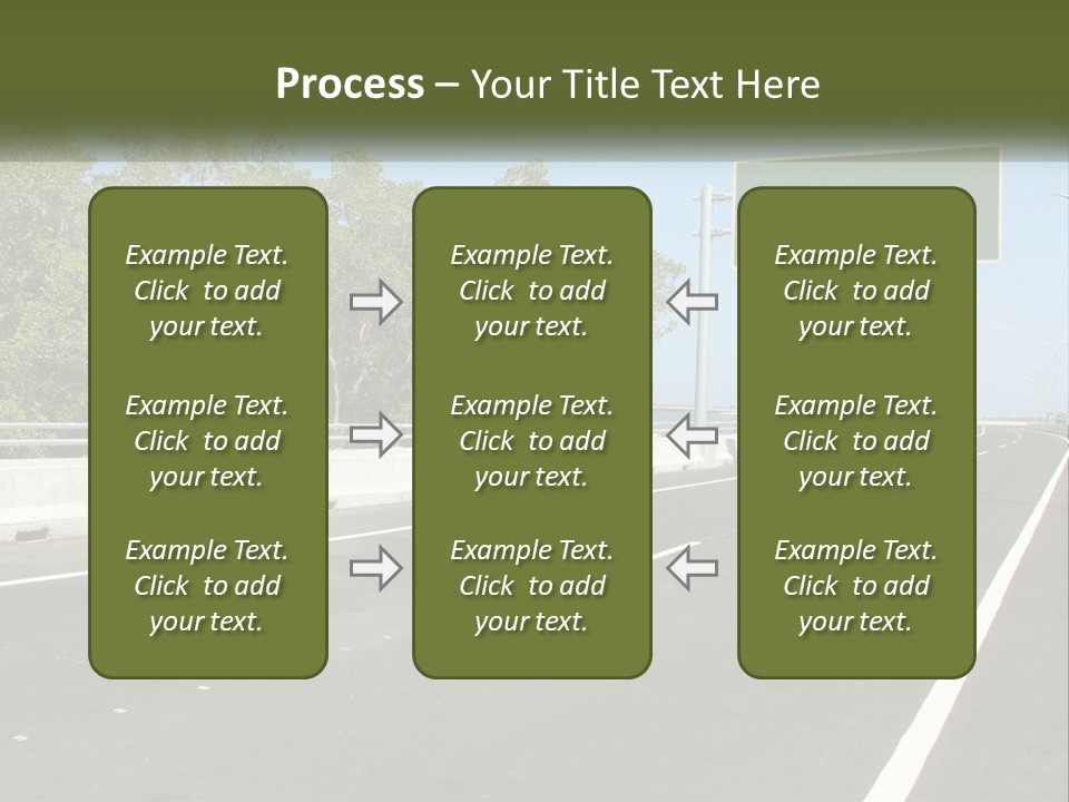 A Highway With A Green Sign On The Side Of It PowerPoint Template