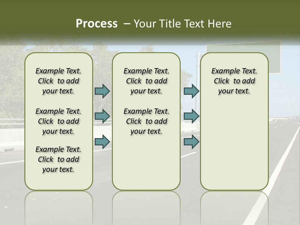 A Highway With A Green Sign On The Side Of It PowerPoint Template
