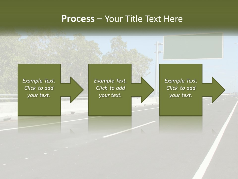 A Highway With A Green Sign On The Side Of It PowerPoint Template