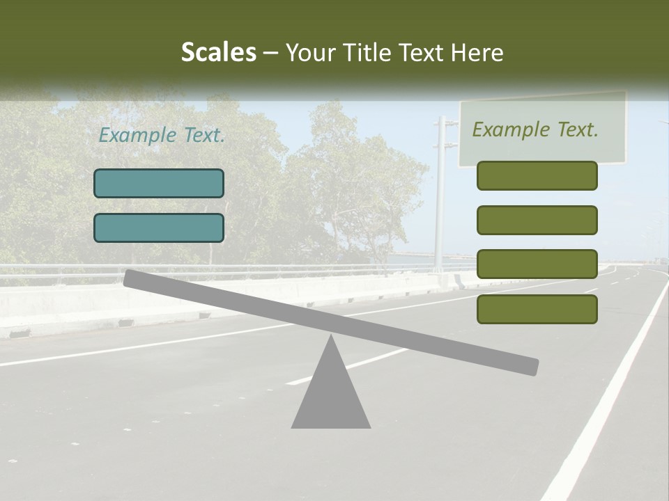 A Highway With A Green Sign On The Side Of It PowerPoint Template