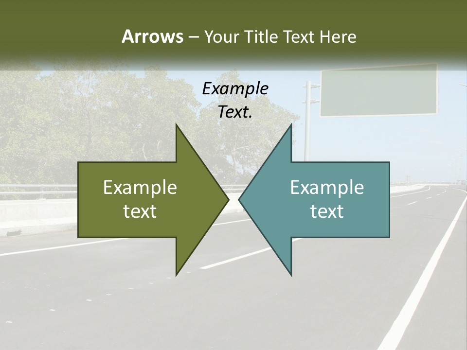A Highway With A Green Sign On The Side Of It PowerPoint Template