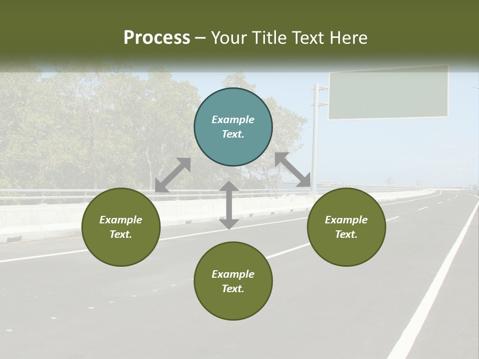 A Highway With A Green Sign On The Side Of It PowerPoint Template