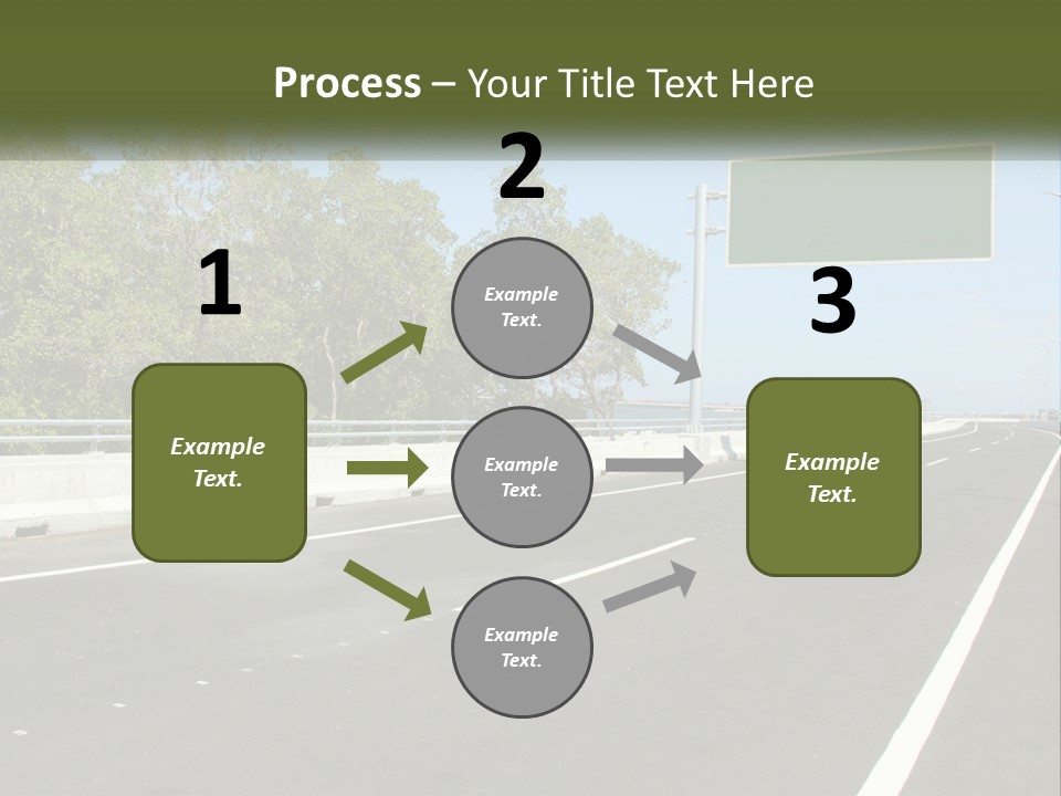 A Highway With A Green Sign On The Side Of It PowerPoint Template