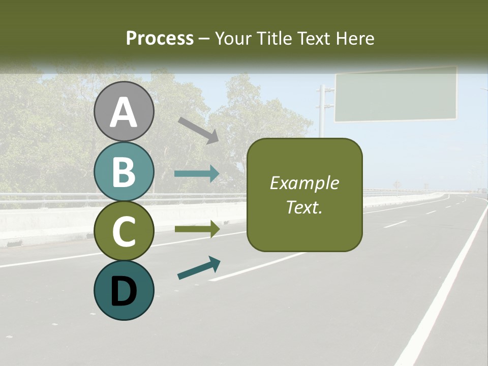 A Highway With A Green Sign On The Side Of It PowerPoint Template