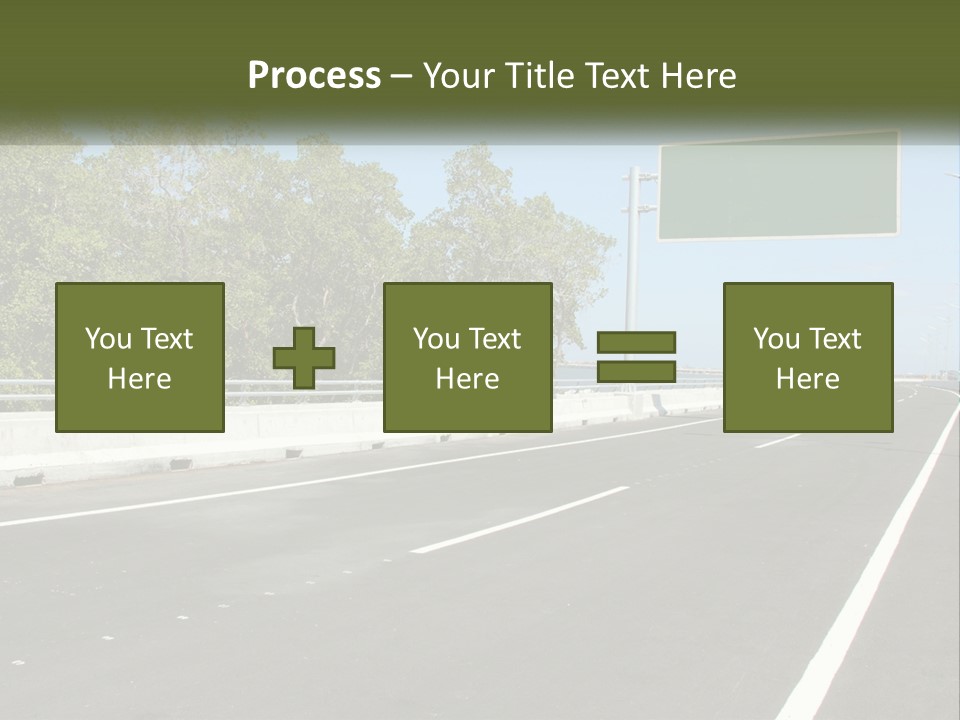 A Highway With A Green Sign On The Side Of It PowerPoint Template