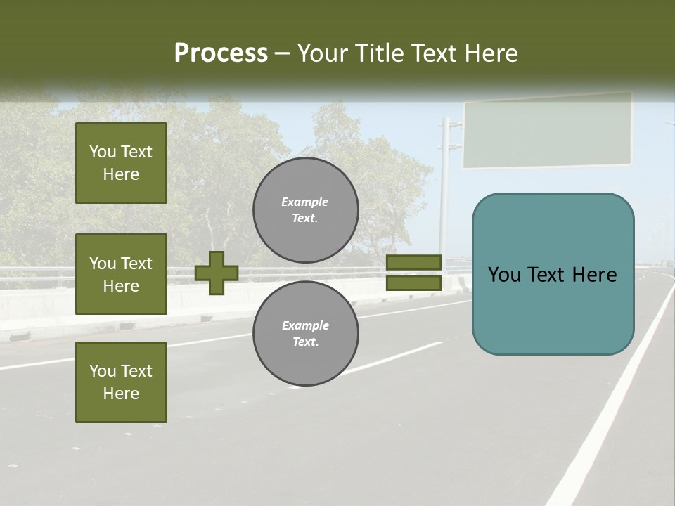 A Highway With A Green Sign On The Side Of It PowerPoint Template