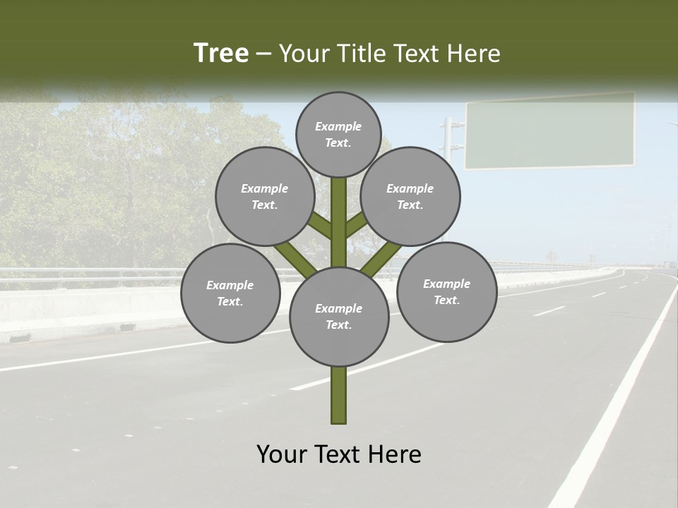 A Highway With A Green Sign On The Side Of It PowerPoint Template