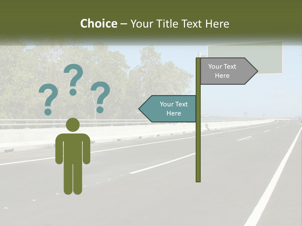 A Highway With A Green Sign On The Side Of It PowerPoint Template