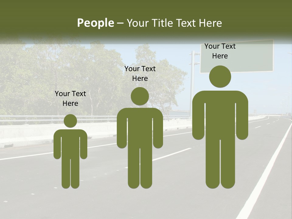 A Highway With A Green Sign On The Side Of It PowerPoint Template