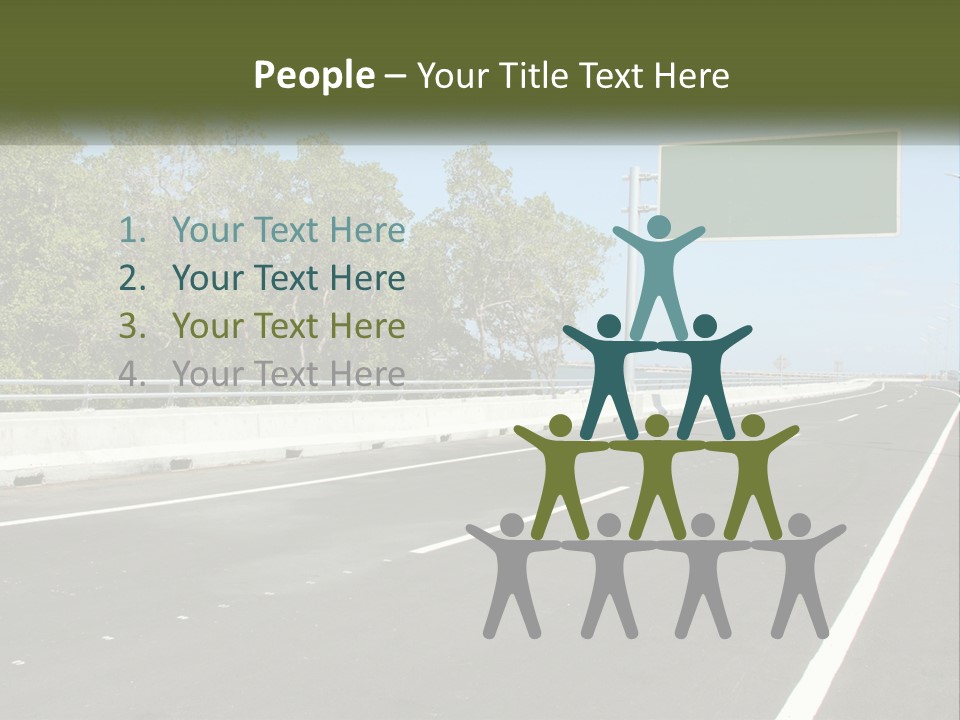 A Highway With A Green Sign On The Side Of It PowerPoint Template