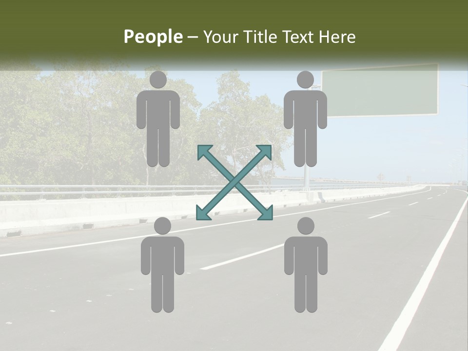 A Highway With A Green Sign On The Side Of It PowerPoint Template