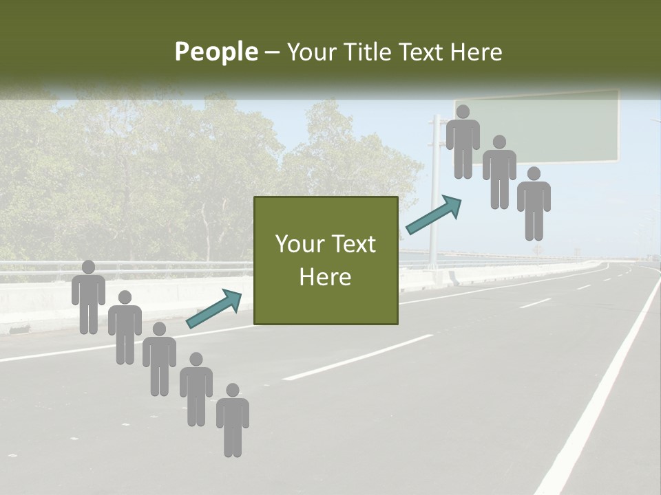 A Highway With A Green Sign On The Side Of It PowerPoint Template