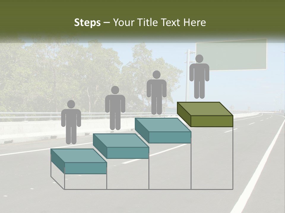 A Highway With A Green Sign On The Side Of It PowerPoint Template