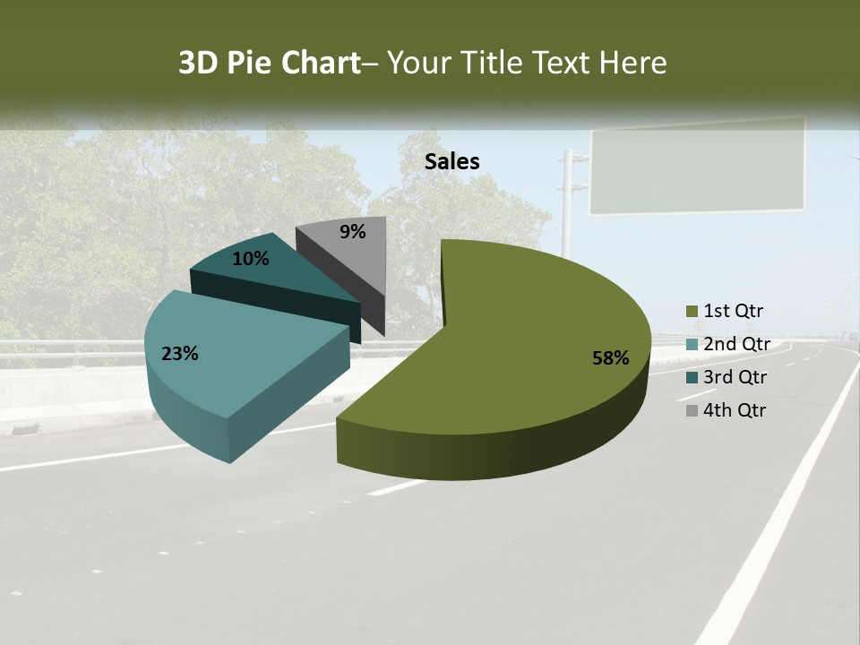 A Highway With A Green Sign On The Side Of It PowerPoint Template