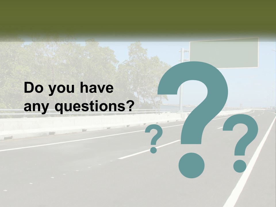 A Highway With A Green Sign On The Side Of It PowerPoint Template