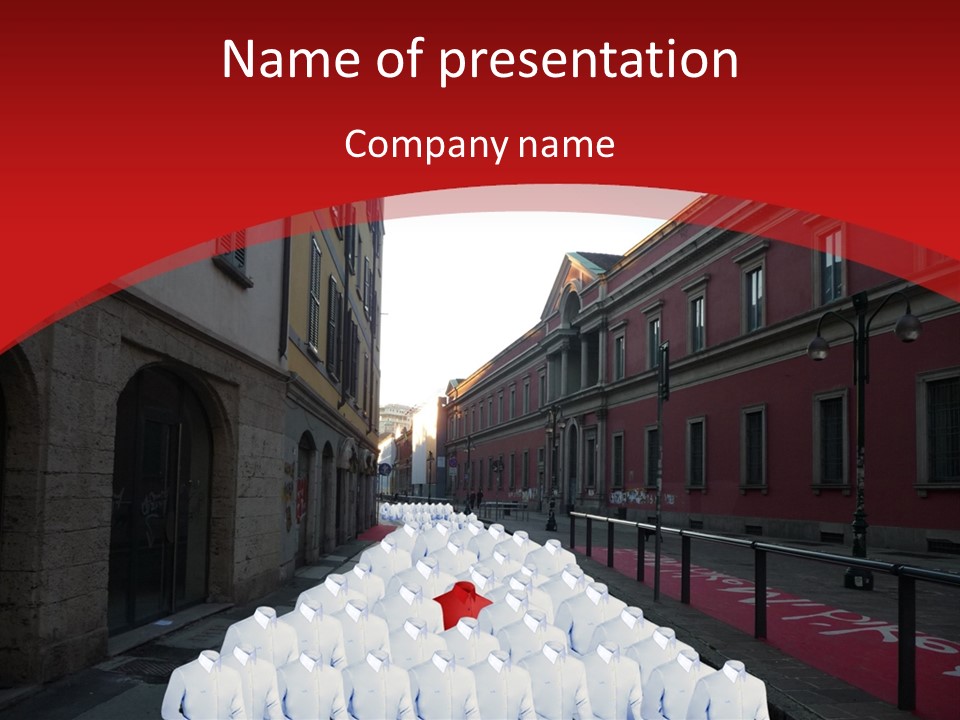 A Large Group Of Plastic Bags On A City Street PowerPoint Template