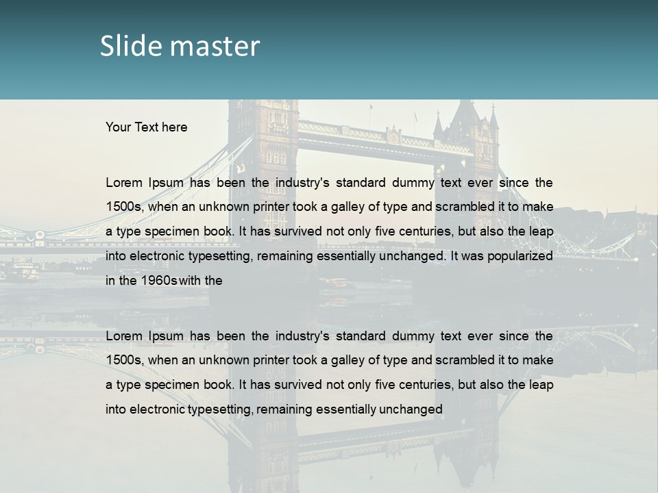 A Bridge With A Reflection In The Water PowerPoint Template