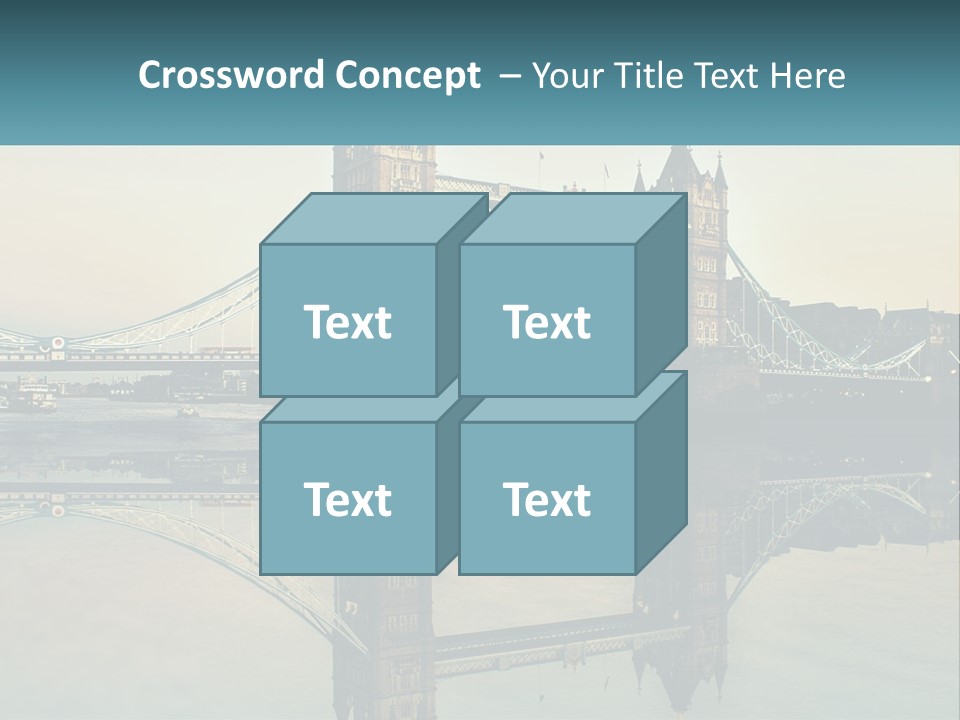 A Bridge With A Reflection In The Water PowerPoint Template