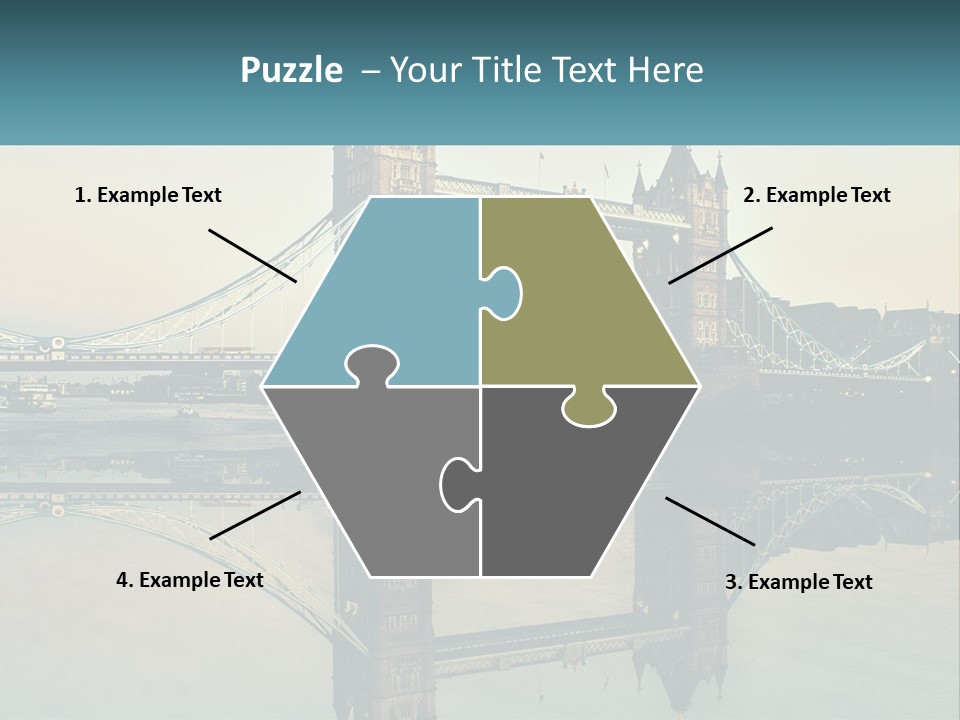 A Bridge With A Reflection In The Water PowerPoint Template